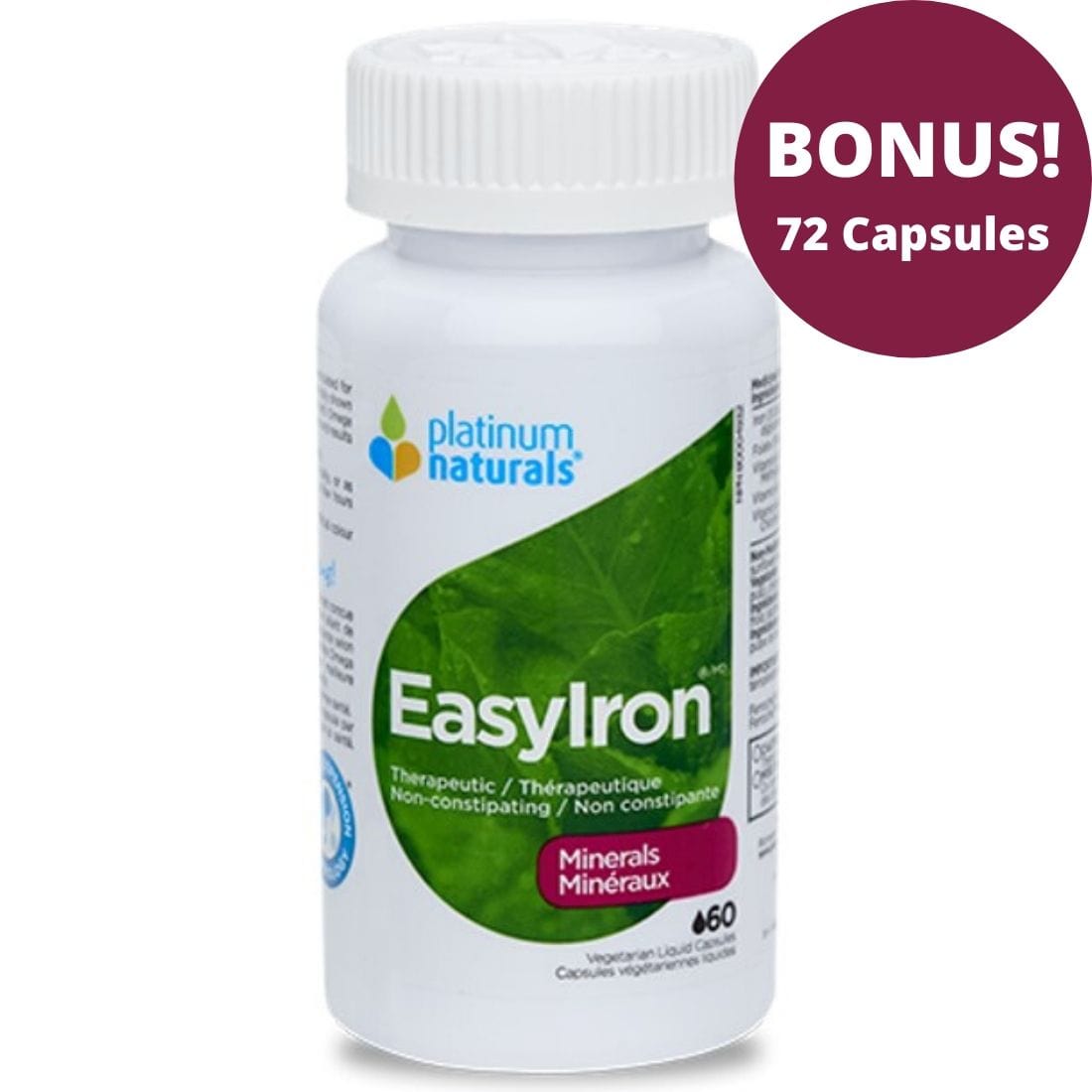 Platinum Naturals EasyIron 18mg (Easy on the stomach)