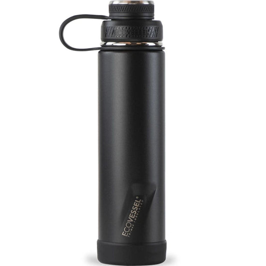 EcoVessel Boulder Stainless Steel Water Bottle, Triple Insulated, 14hr Hot, 74hr Cold with Tea Strainer, 710ml