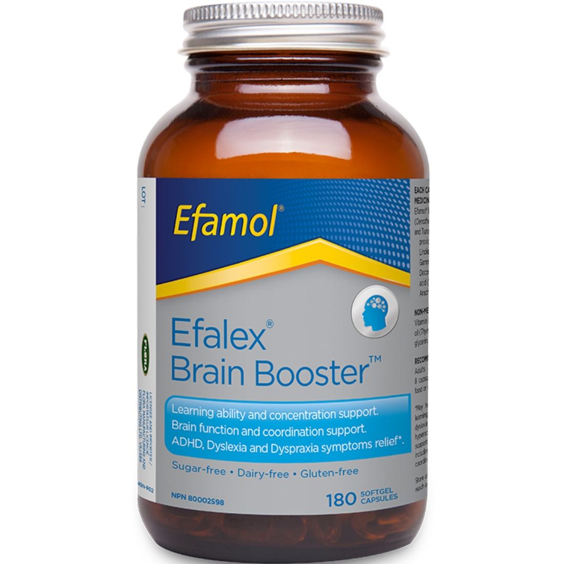 Efamol Efalex Brain Booster, Learning Ability Concentration Support (ADHD, Dyslexia, Dyspraxia Relief), 180 Softgels (50% Off Exp Apr/24 Final Sale)