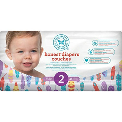 The Honest Company DIAPERS  -  PAINTED FEATHERS, CLEARANCE 50% Off Final Sale