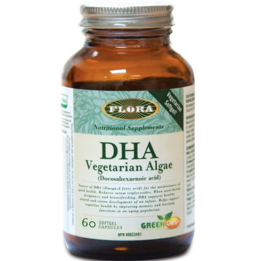 Flora DHA Vegetarian Algae, 60 Capsules