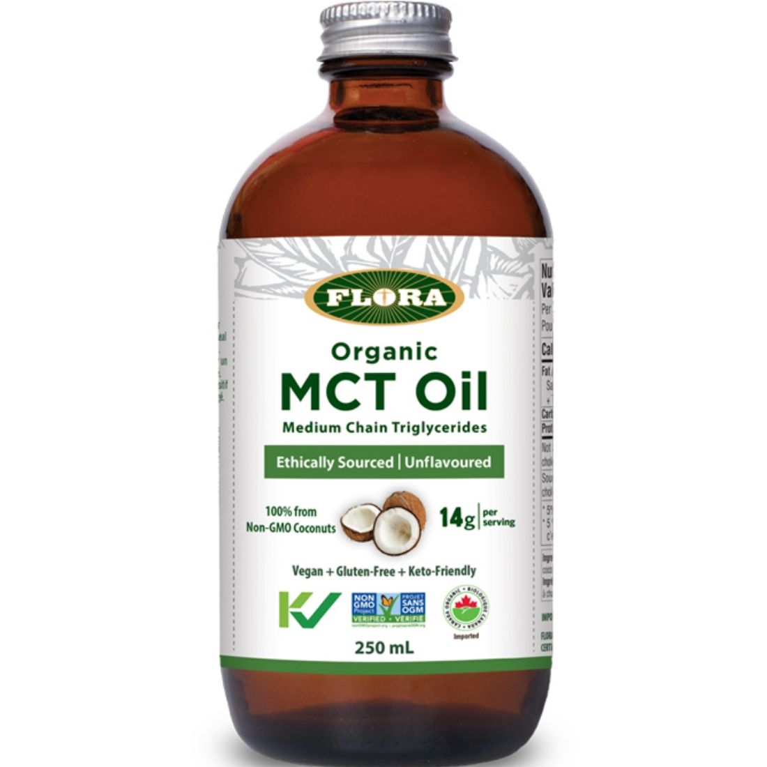 Flora Organic MCT Oil (Ethically Sourced Non-GMO Coconuts) (NEW!)