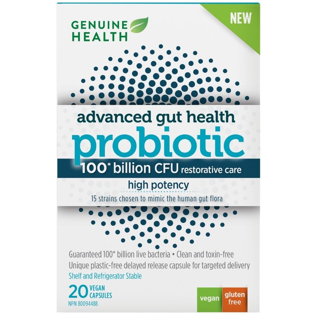 Genuine Health Advanced Gut Health HIGH POTENCY Probiotic - 100 Billion CFU (NEW!)