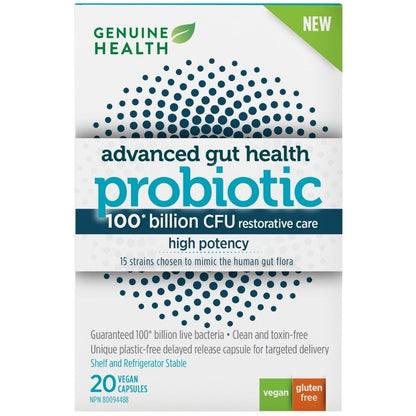 Genuine Health Advanced Gut Health HIGH POTENCY Probiotic - 100 Billion CFU (NEW!)