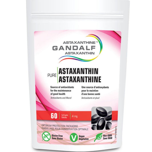 Gandalf Astaxanthin 4mg, Gluten-Free and Non-GMO, 60 Capsules