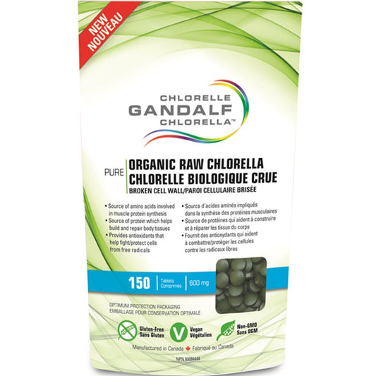 Gandalf Organic Chlorella Tablets 600mg, 150 Tablets