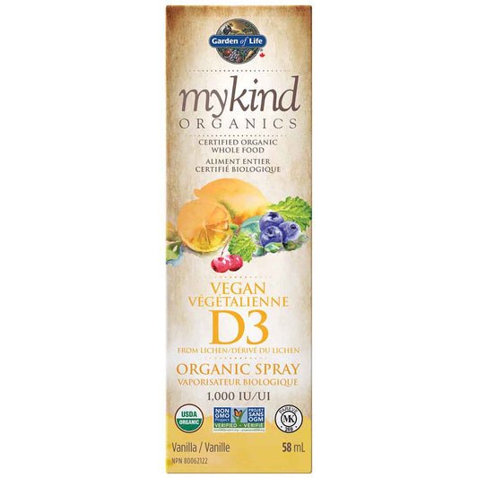 Garden of Life mykind Organics - Vitamin D3 Organic Spray, Vanilla, 58ml