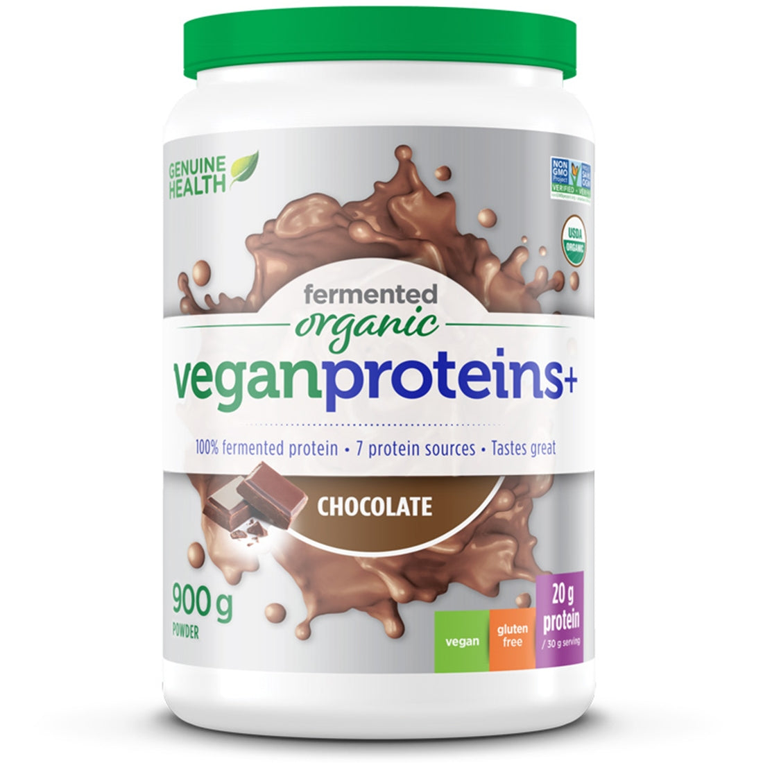Chocolate 900g | Genuine Health Fermented Organic Vegan Proteins // chocolate flavour