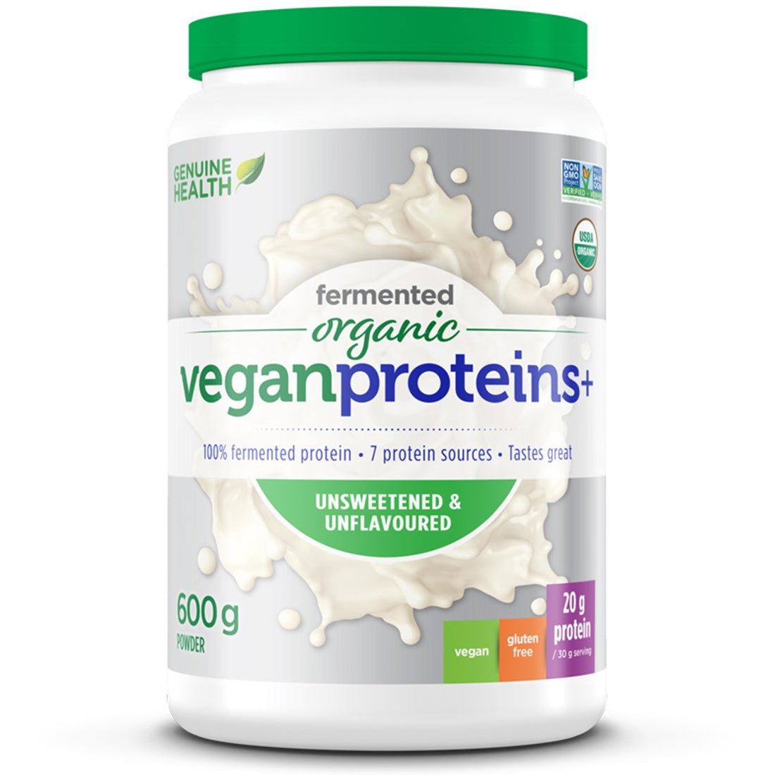 Unsweetened & Unflavoured 600g | Genuine Health Fermented Organic Vegan Proteins // unflavoured