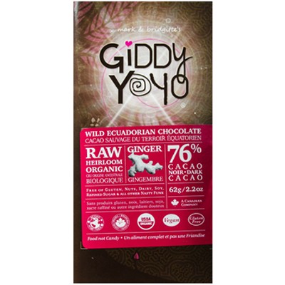 Giddy Yoyo Organic Dark Chocolate Bar, 62g