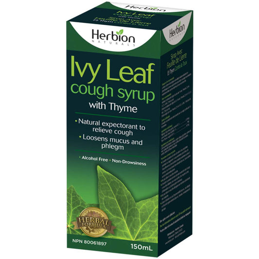 Herbion Ivey Leaf Cough Syrup with Thyme, Natural cough reliever, Looses mucus, Alcohol-Free, 150ml