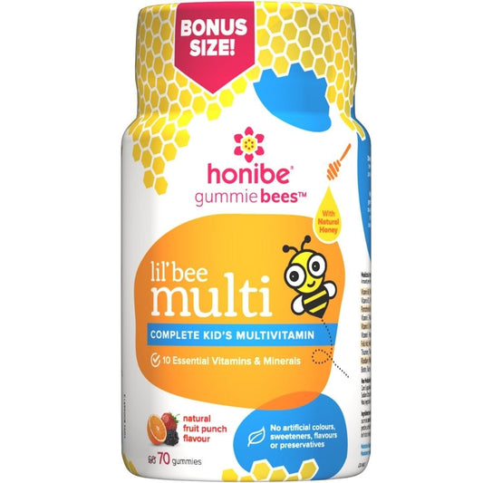 Honibe Gummie Bees Multi Complete Kids Multivitamin (10 Essential Vitamins and Minerals), 70 Gummies