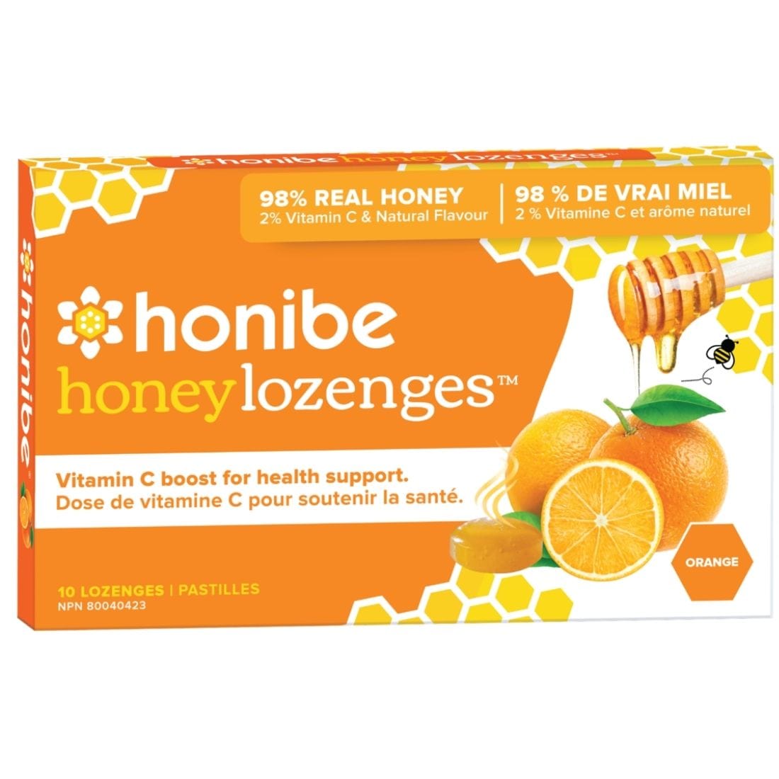 Honibe All Naural Vitamin C Throat Lozenge (Immune Boost), 10 Lozenges