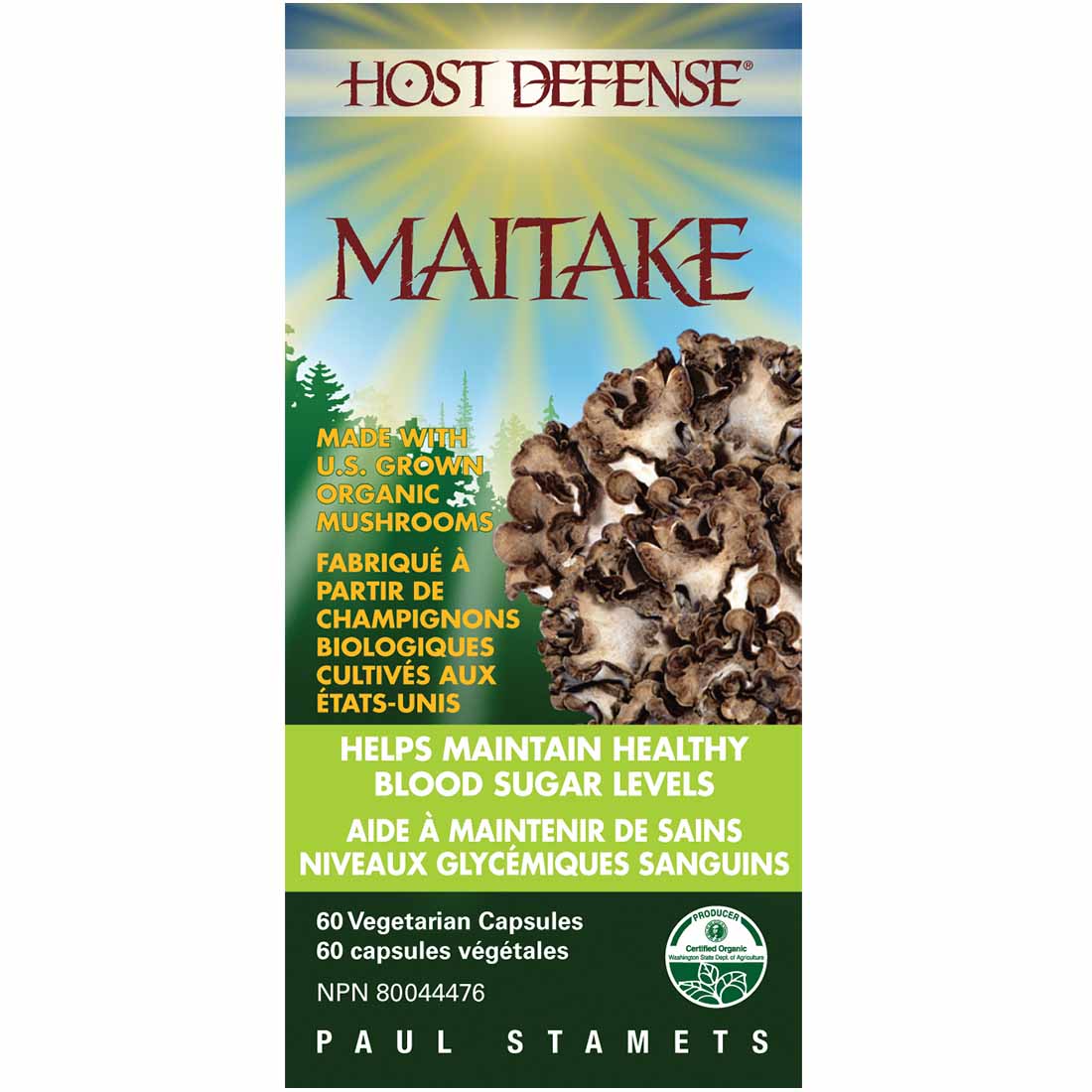 Host Defense Maitake, Maintains Healthy Blood Sugar Levels
