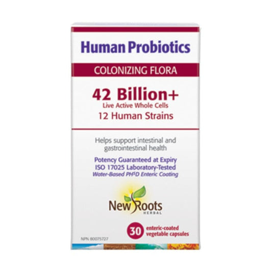 New Roots Human Probiotics 42 Billion, 30 Capsules - Store in Fridge