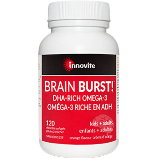Innovite Brain Burst (DHA For Adults and Kids), 120 Chewable Softgels