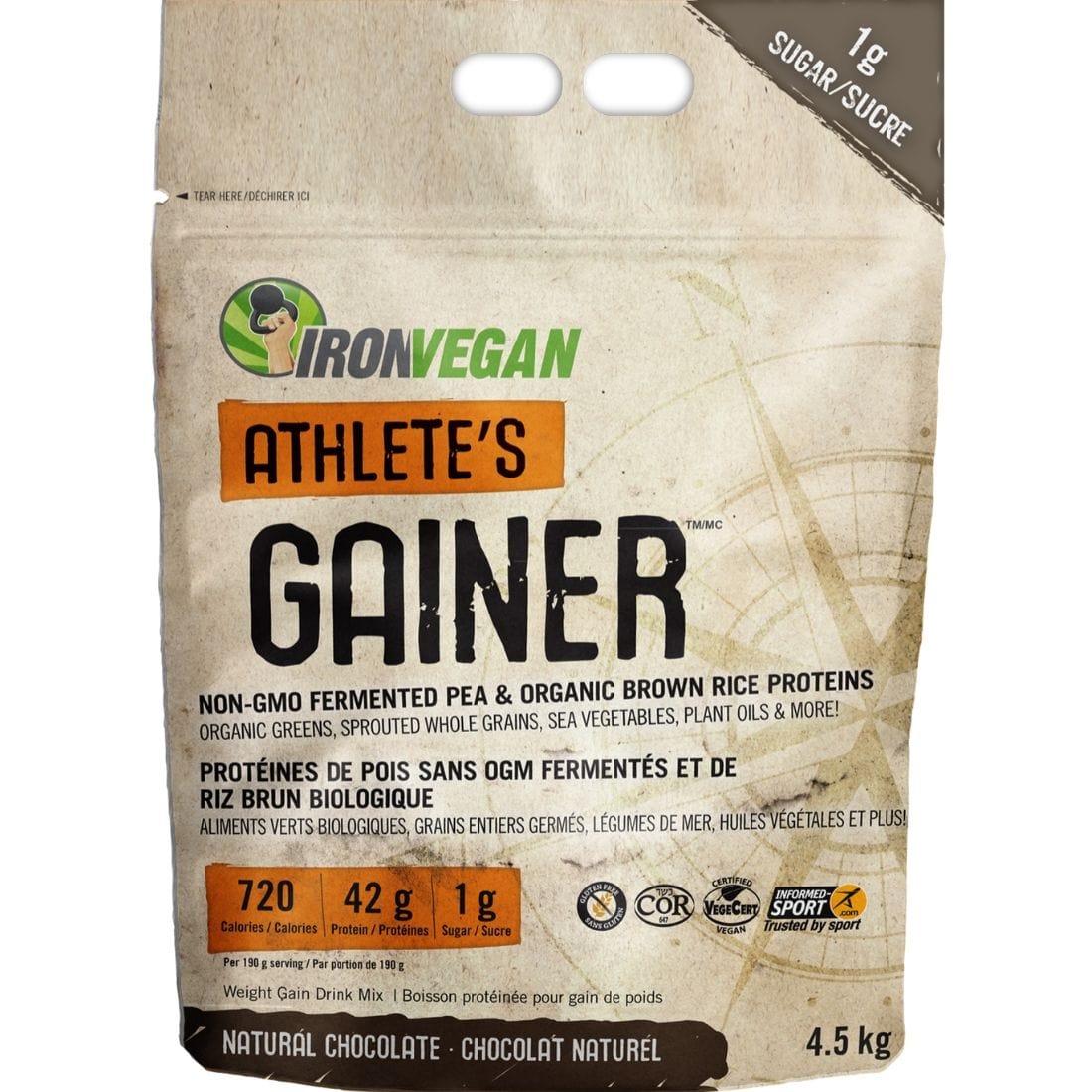 Iron Vegan Athlete's Gainer Protein (Plant Based & Non-GMO)