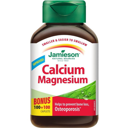 Jamieson Calcium Magnesium (2:1), 100+100 Free Caplets