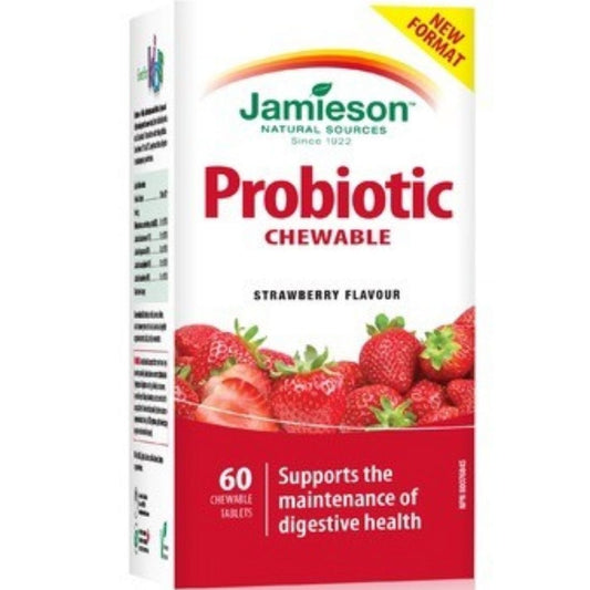 Jamieson Chewable Probiotic, Strawberry Yogurt, 60 Chewable Tablets