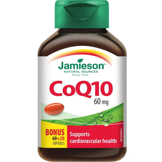 Jamieson CoQ10, 60mg, 60+20 Free Softgels