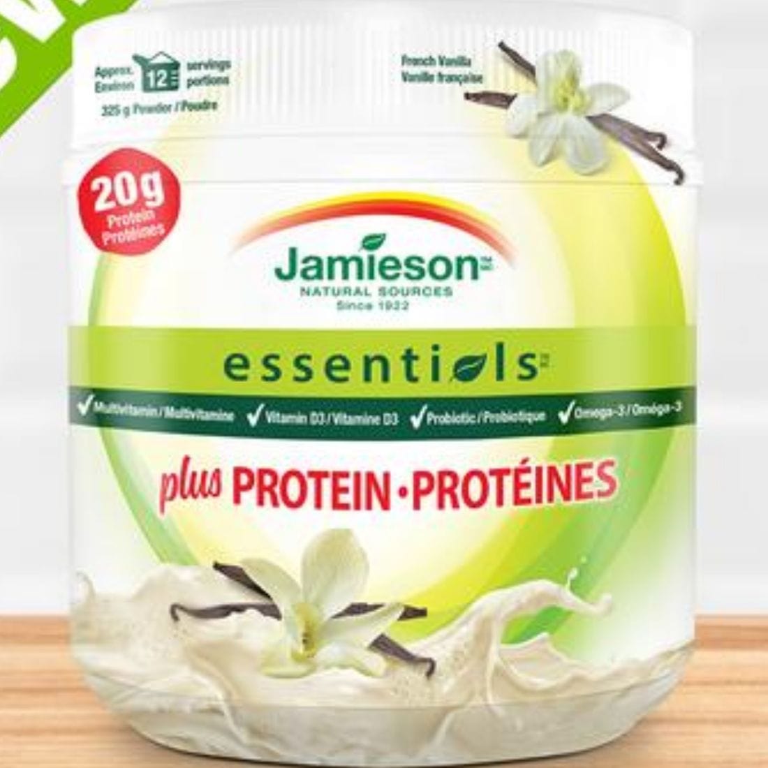Jamieson Essentials Plus Whey Protein (Probiotics + Multivitamin Added), 325g