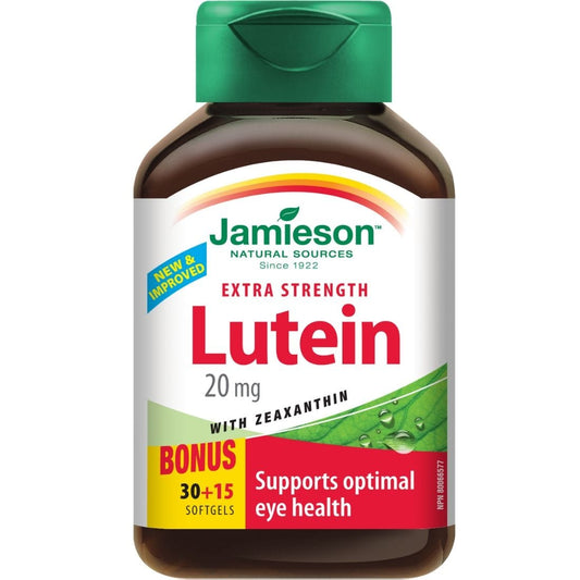 Jamieson Lutein, Extra Strength, 20mg, 30+15 Free Softgels