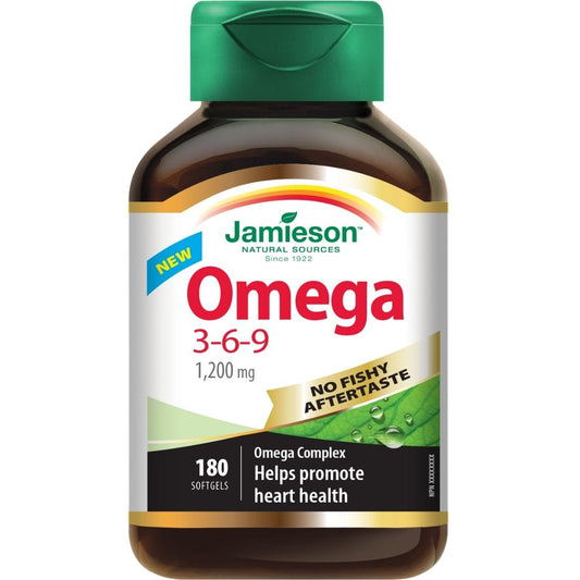 Jamieson Omega 3-6-9, 1200mg, 180 Softgels