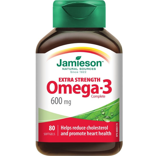 Jamieson Omega 3, Extra Strength, 600mg, 80 Softgels