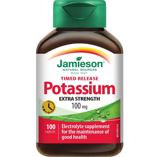 Jamieson Potassium 100mg Timed Release, 100 Caplets