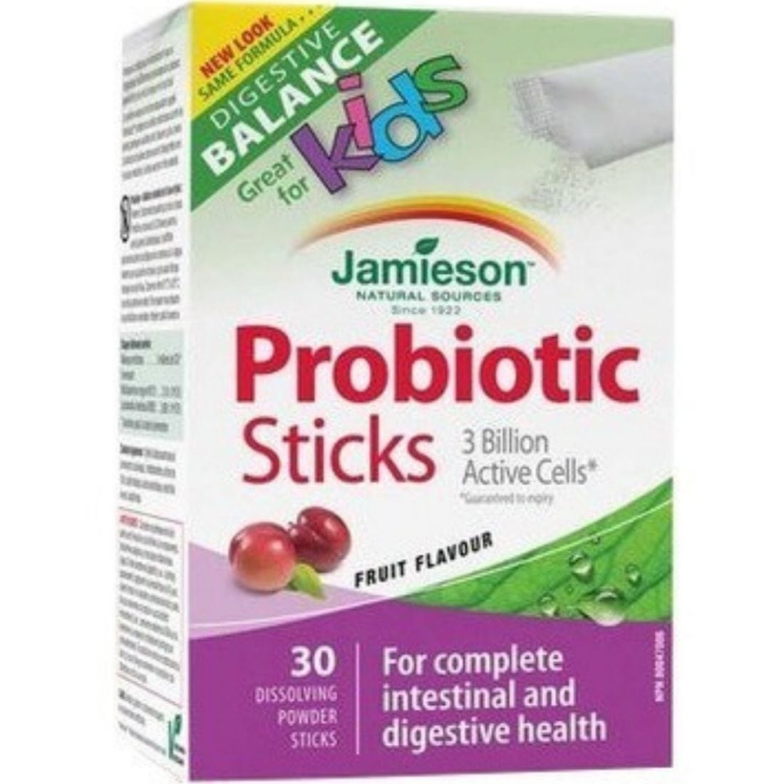 Jamieson Probiotic Kids Sticks 3 Billion (Fruit Flavour), 30 Dissolving Powder Sticks