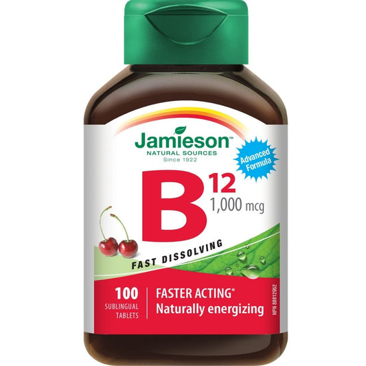 Jamieson Vitamin B12 (Methylcobalamin), 1000mcg, 100 Sublingual Tablets