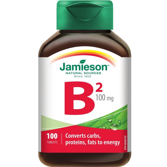 Jamieson Vitamin B2 100mg, Riboflavin, 100 Tablets