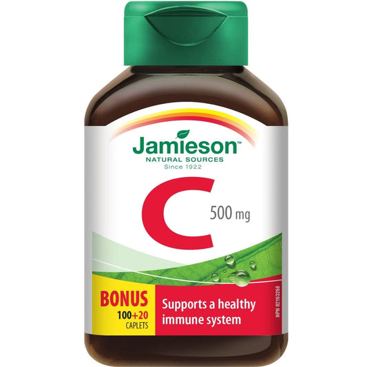 Jamieson Vitamin C, 500mg, 100+20 Free Caplets