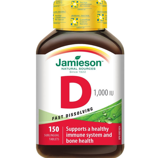 Jamieson Vitamin D3, 1000IU, Fast Dissolving, 150 Sublingual Tablets