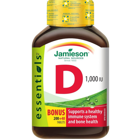 Jamieson Vitamin D3, 1000IU, BONUS! 200+40 Free Tablets