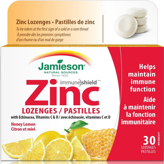 Jamieson Zinc Lozenges with Echinacea, Honey Lemon