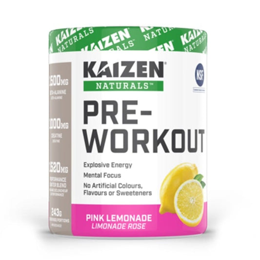 Kaizen Natural Pre-Workout Pink Lemonade, 243g