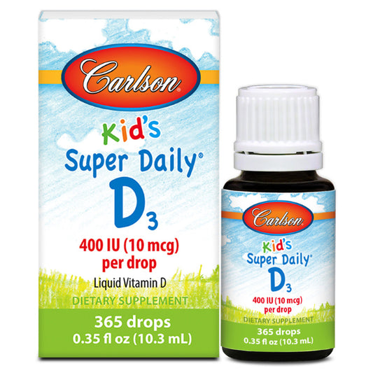 Carlson Kid's Super Daily Vitamin D3 Drops 400IU, 365 Drops