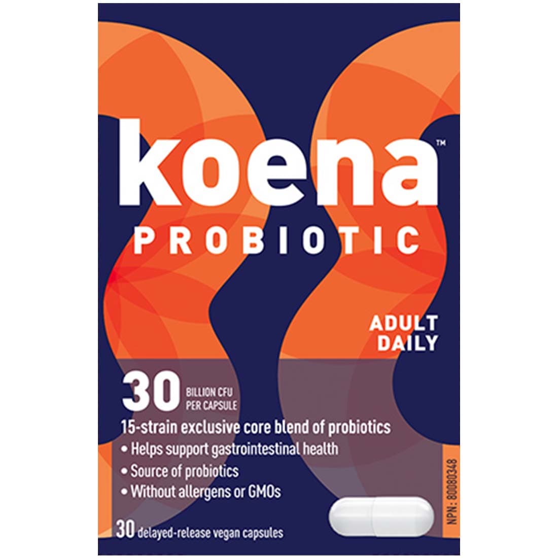Koena Adult Daily Cap 30B CFU 2x15/Bl, 30 Capsules