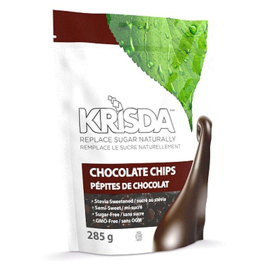 Krisda Semi-Sweet Chocolate Chips (Sugar Free), 285g Resealable Pouch