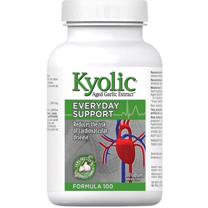 Kyolic Aged Garlic Extract, Everyday Support, Formula 100, 180-360 Capsules