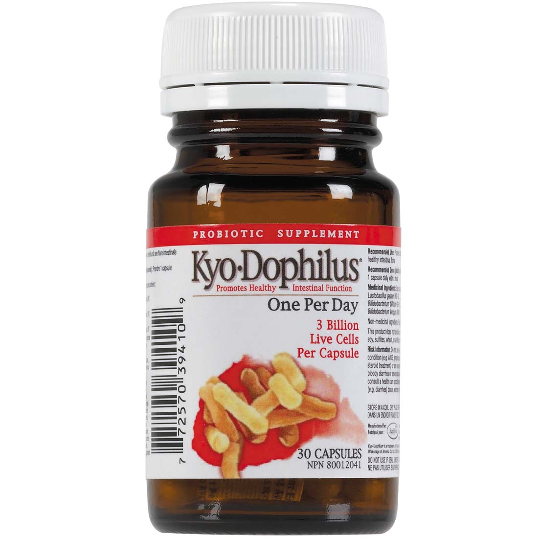 Kyolic Kyo-Dophilus One Per Day, 3 Strain, 3 Billion, 30 Capsules