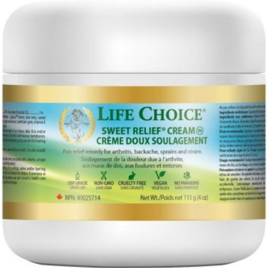 Life Choice Sweet Relief (MSM) Cream with Capsaicin & Eucalyptus Oil, 113g