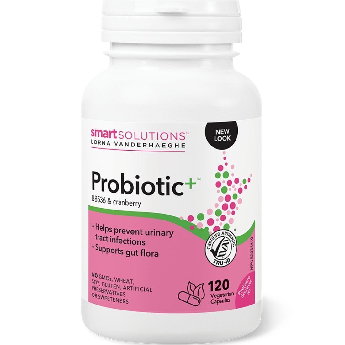 Smart Solutions Probiotic Plus, Helps prevent urinary tract infections, 120 Vegetarian Capsules (Formerly Lorna Vanderhaeghe)