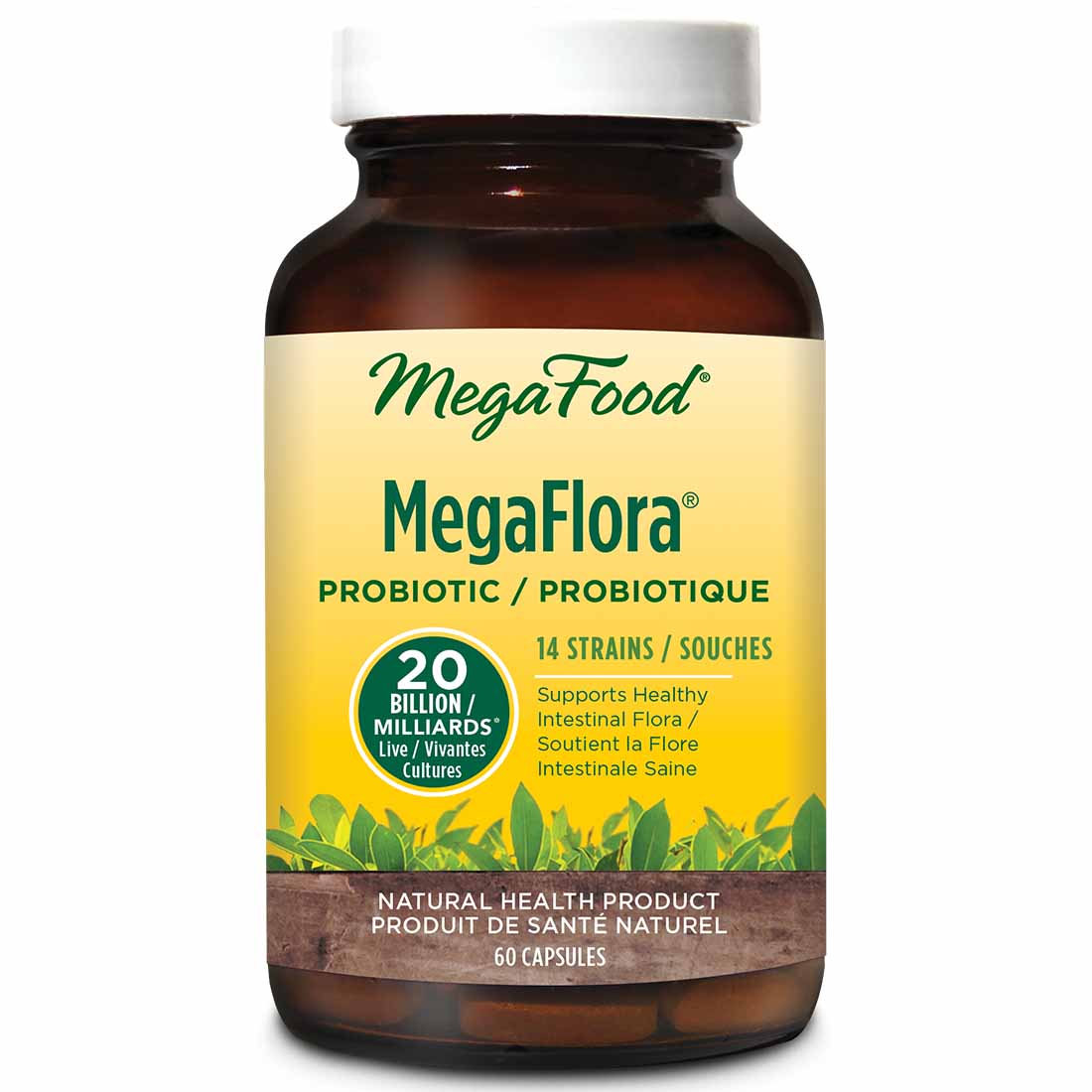 MegaFood MegaFlora Probiotic Supplement 20 Billion Active CFU