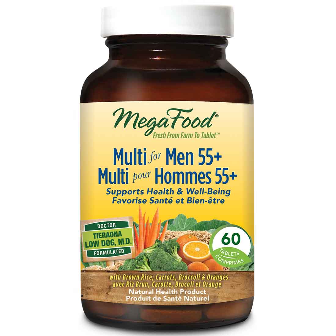 MegaFood Multivitamin for Men 55+, 60 Tablets