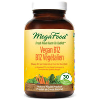 MegaFood Vegan B12 500mcg, 30 Tablets