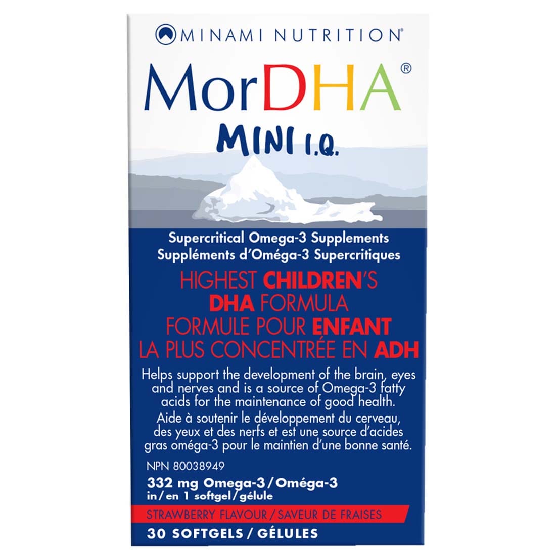 Minami MorDHA Mini IQ Children's DHA 241mg per Softgel, 30 Softgels