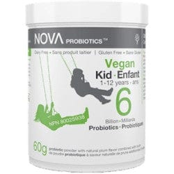 NOVA Vegan Probiotic Powder for Kids with Prebiotic, Ages 1-12, 6 Billion, 60g