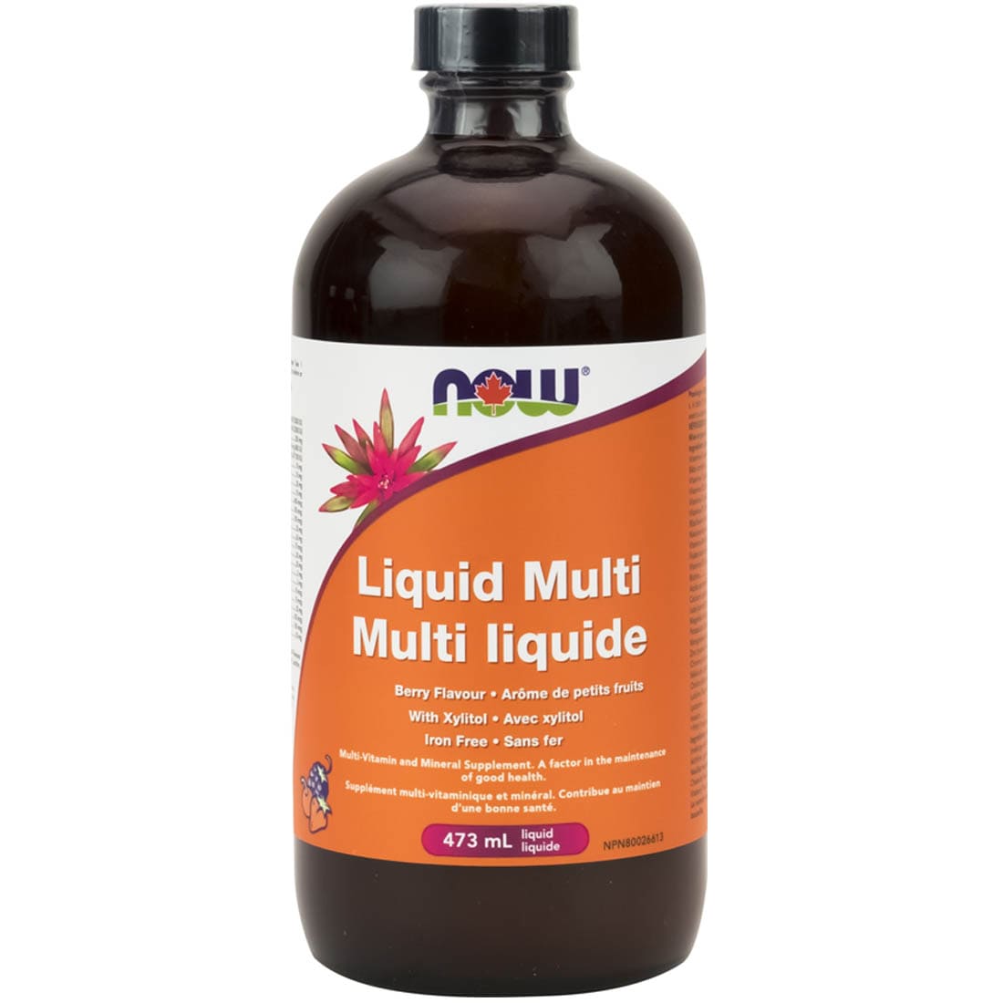 NOW Adult Liquid Multi, Iron Free, 473ml (Glass)